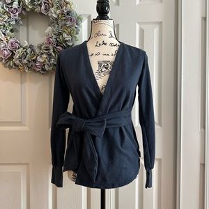 The North Face Terry Wrap Cardigan Sweater Monterey Blue Heather